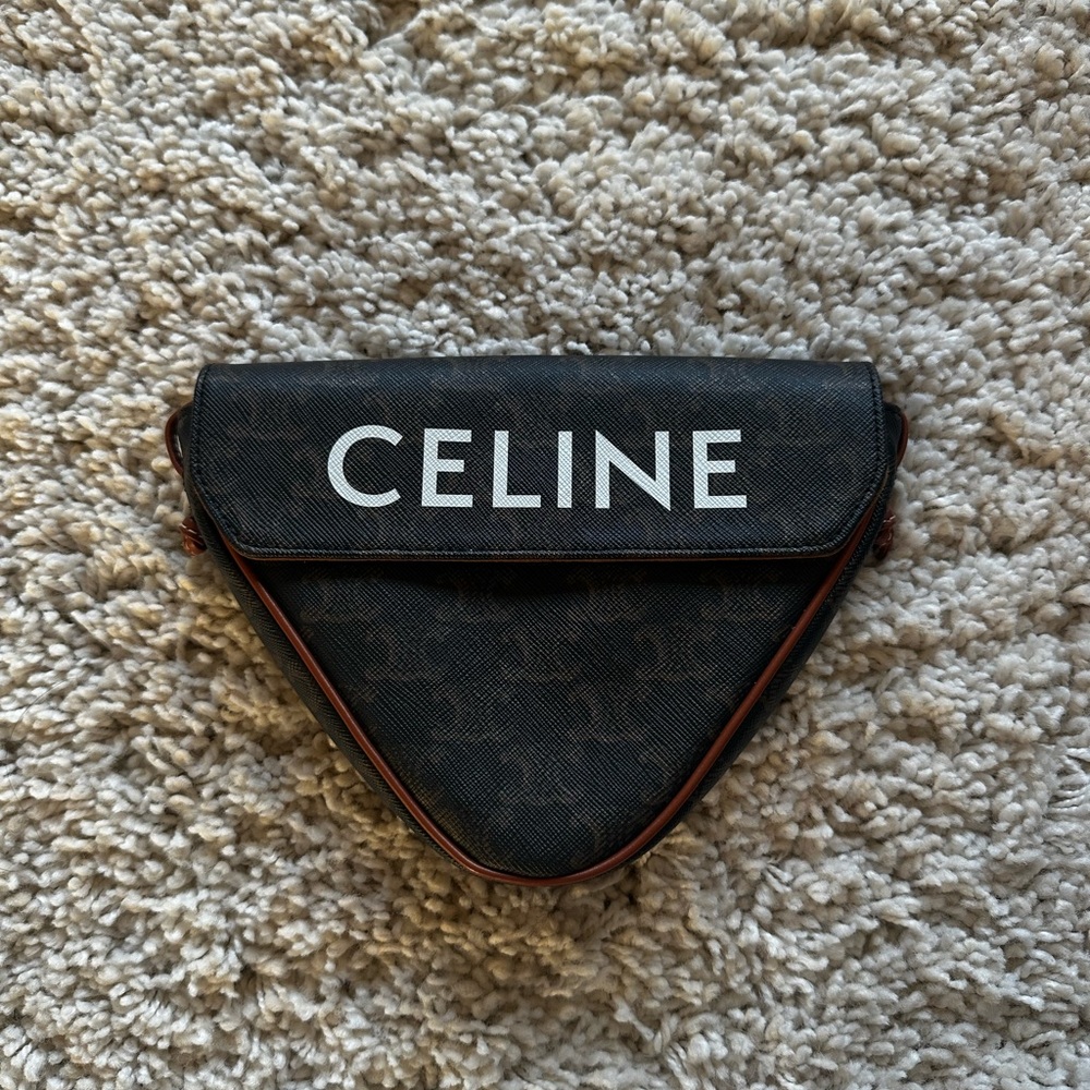 Celine Triomphe Triangle Canvas Bag